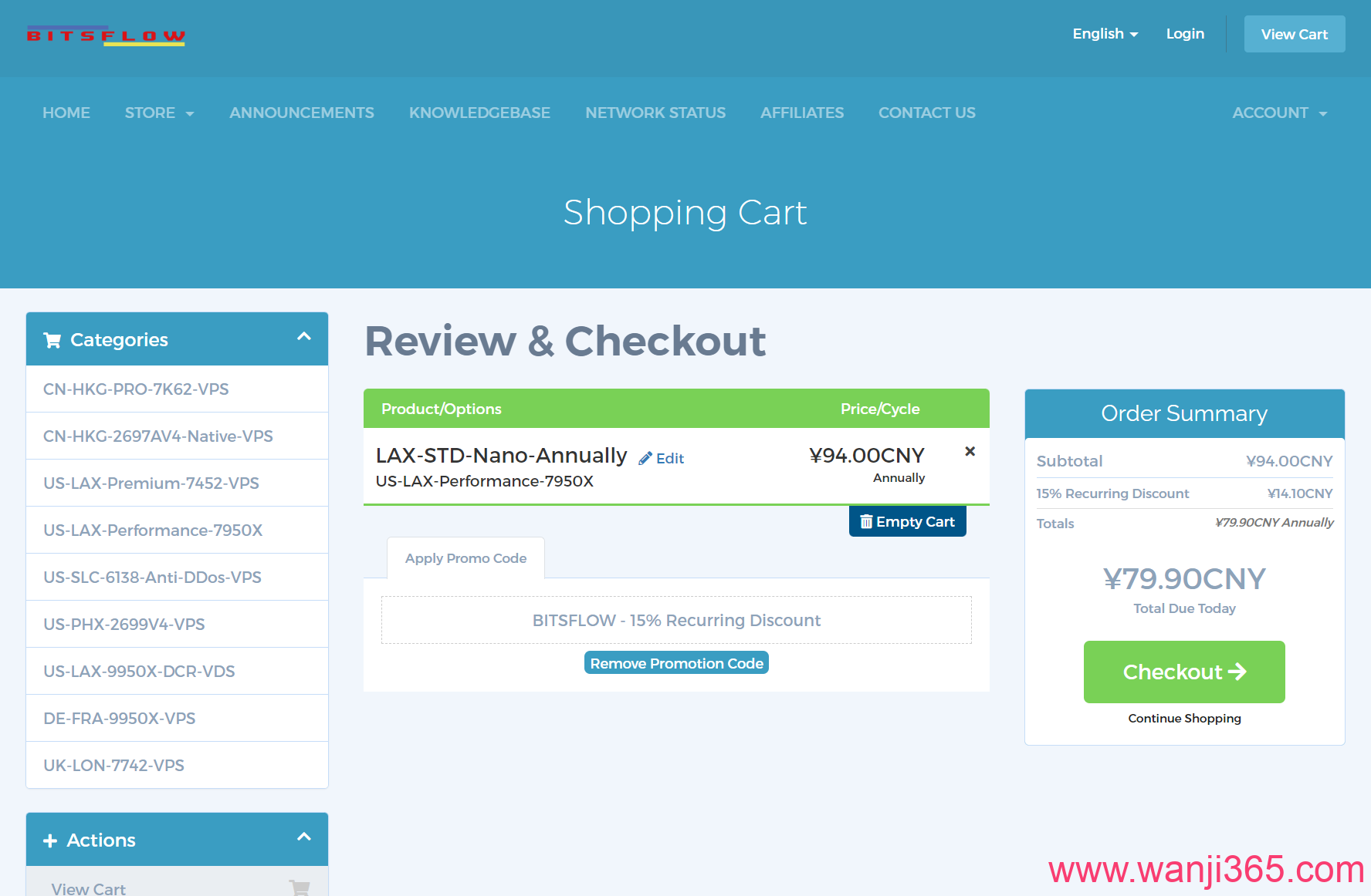 BitsFlowCloud:79.9/年/美国线路/1核/0.5G/1T@1G宽带 BitsFlowCloud:79.9/年/美国线路/1核/0.5G/1T@1G宽带