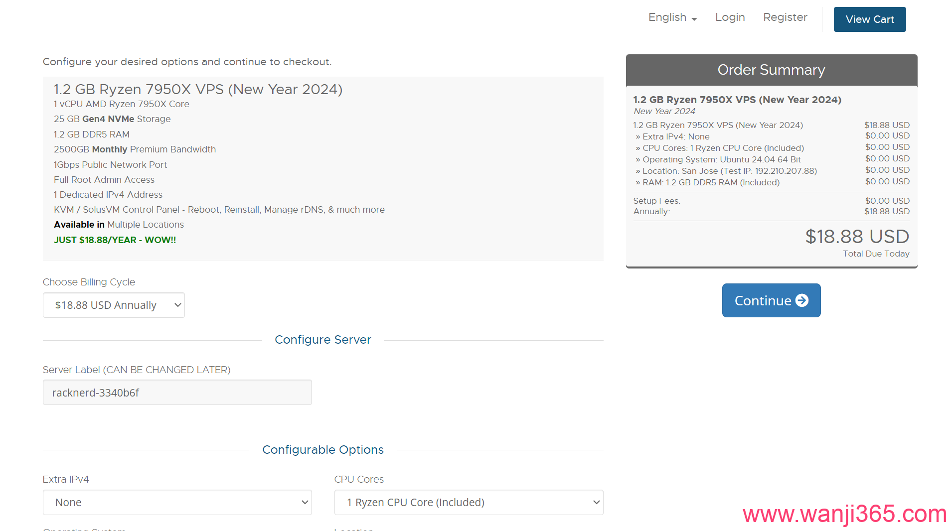 RackNerd:.88/年/美国线路/1核/1.2G/2.5T@1G宽带-Ryzen7950XCPU RackNerd:.88/年/美国线路/1核/1.2G/2.5T@1G宽带-Ryzen7950XCPU