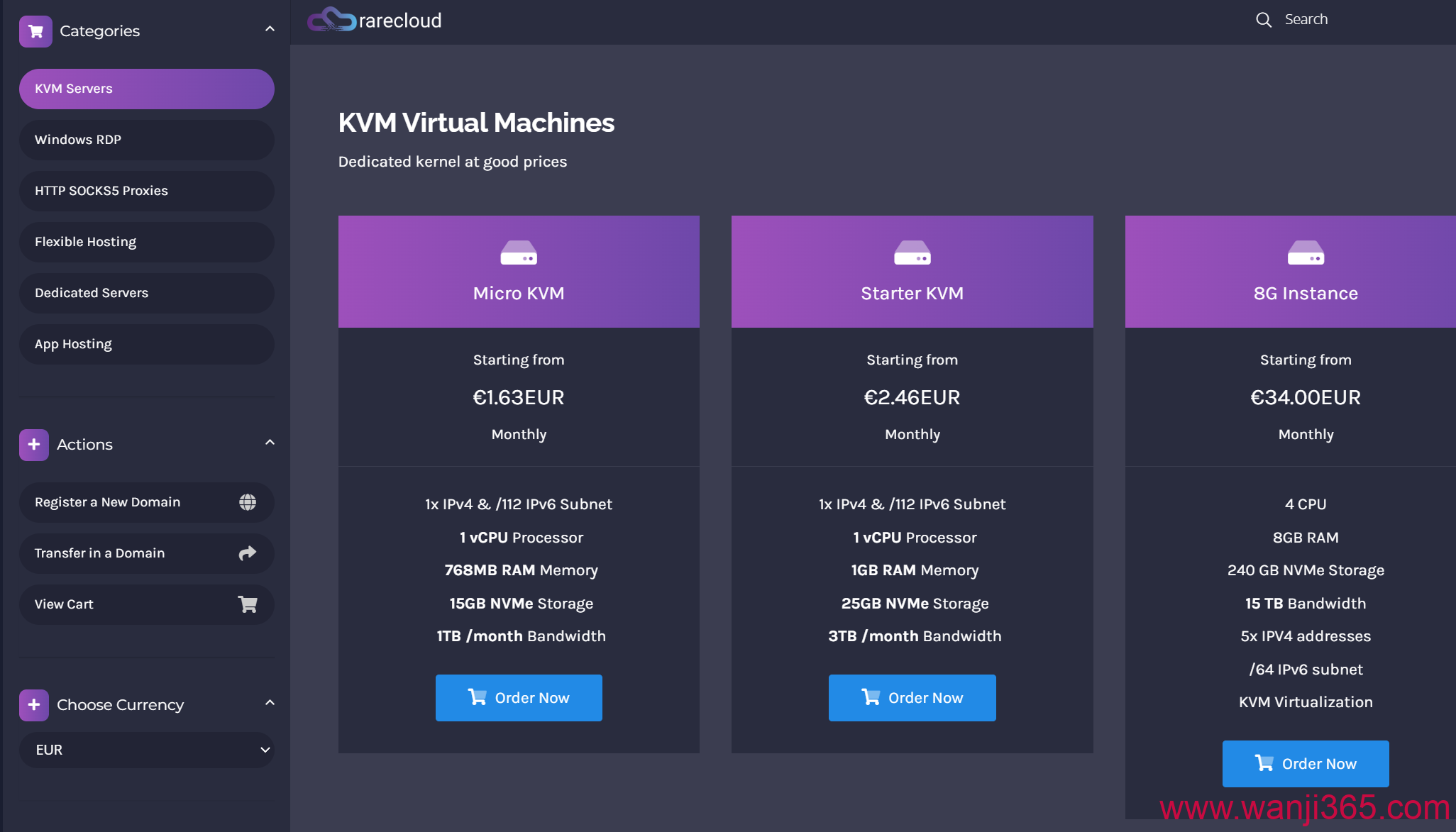 Rarecloud:€9.75/年/日本线路/1核/768M/1T@带宽未标 Rarecloud:€9.75/年/日本线路/1核/768M/1T@带宽未标