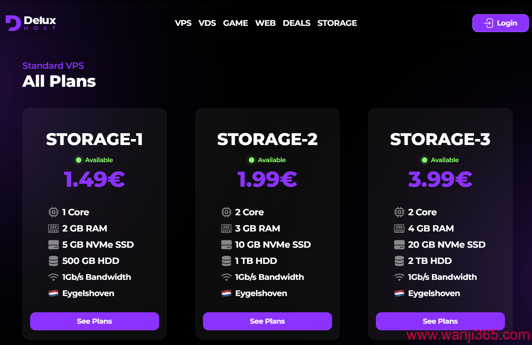 DeluxHost:€1.99/月/欧洲线路/2核/3G/无限流量@1G宽带-大盘机 DeluxHost:€1.99/月/欧洲线路/2核/3G/无限流量@1G宽带-大盘机