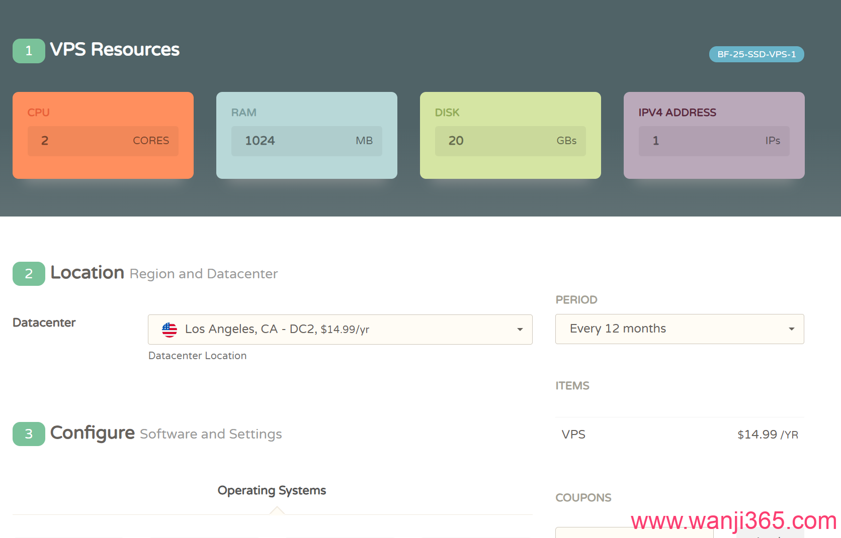 CloudCone:.99/年/美国线路/2核/1G/3T@1G带宽-黑五活动 CloudCone:.99/年/美国线路/2核/1G/3T@1G带宽-黑五活动
