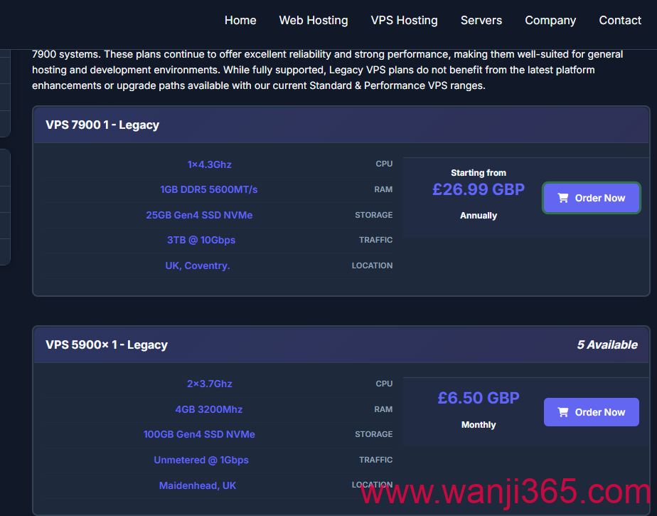 VM6:£26.99/年/英国线路/1核/1G/3T@10G VM6:£26.99/年/英国线路/1核/1G/3T@10G